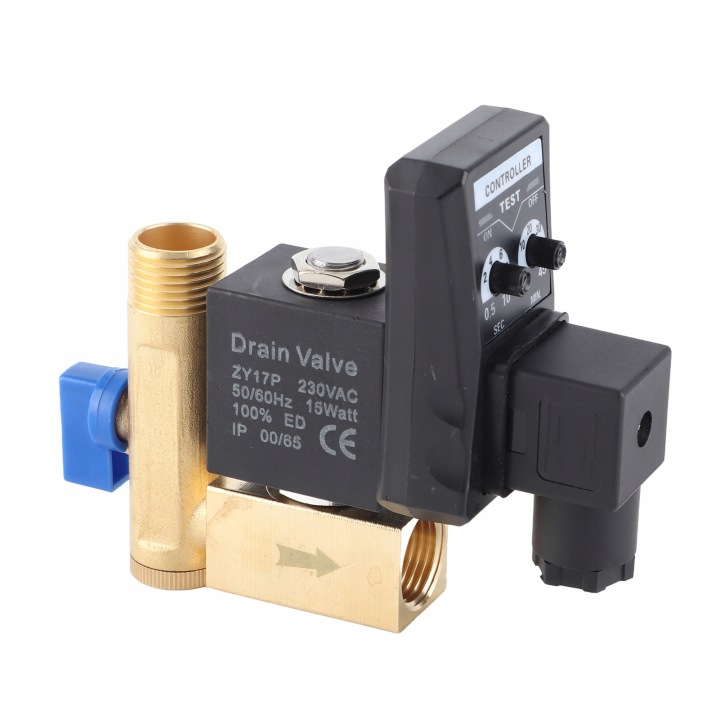 G1/2 JOINT D'ÉTANCHÉITÉ DN15 AUTOMATIQUE ÉLECTRONIQUE SOUPAPE DE VIDANGE VERS COMPRESSEUR AIR AC230V