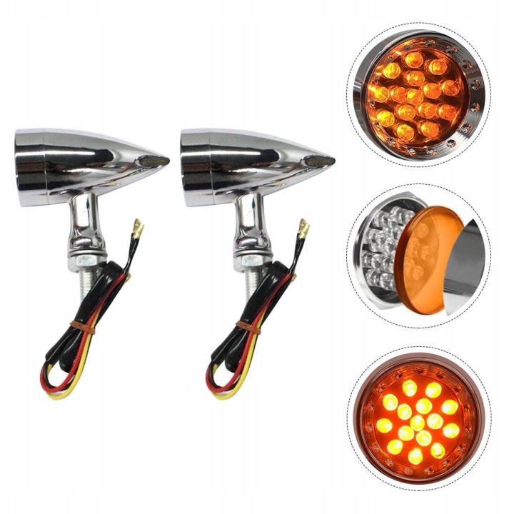 1 PAIRE ROUGE MOTOCYCLETTE MODYFIKOWANY RETRO CLIGNOTANT AMPOULE ACCESSOIRE