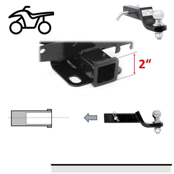 ADAPTADOR DE BARRA DE REMOLQUE HOL. 50X50 EE.UU. PODWYZSZENIE 15MM PARA TOYOTA SIENNA 97-02 