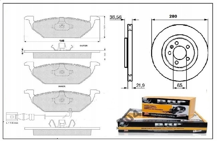 DISCOS ZAPATAS PARTE DELANTERA AUDI A3 TOLEDO 2 LEON VW GOLF 4 SKODA OCTAVIA 1 (280MM) 