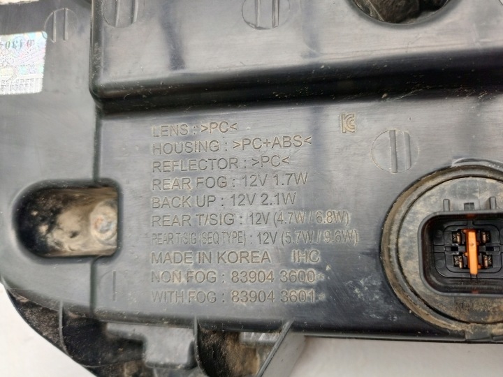 SSANGYONG REXTON II 2 LIFT 2020- PHARE DROITE DROIT ARRIÈRE 83904-36010 ÷