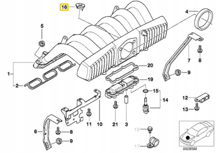 SUPPORT PRZYKRYWAJACA B BMW E39 E38 ORIGINAL 12421433212