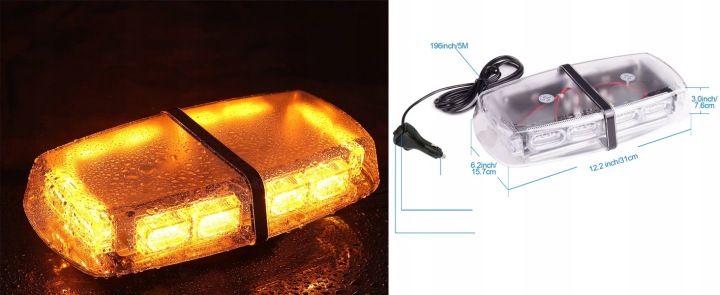 72LED FEUX D'AVERTISSEMENT LED MIGAJACE LANTERNE D'AVERTISSEMENT STROBOSKOPOWE