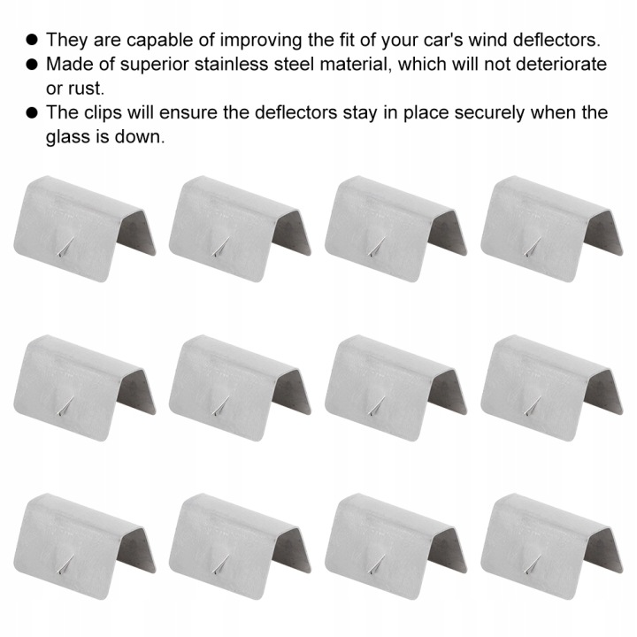 12 PCS MÉTALLIQUE CLIPS PINCES VITRES AVANT VOITURES VERS HEKO G3