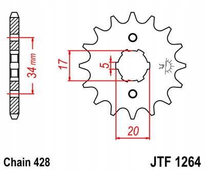 JUEGO DE ACCIONAMIENTO ACCIONAMIENTO ESTRELLAS CADENA - DID JT HONDA XR 125 L XR125 