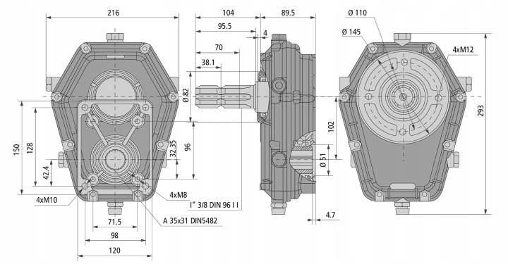 POMPE 94L/MIN TRANSMISSION MULTIPLICATEUR SUR IVS