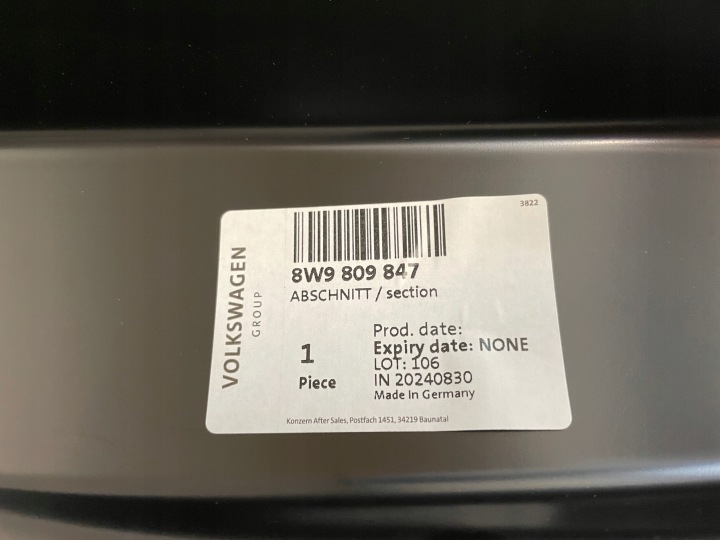AUDI A4 B9 UNIVERSEL AVANT BRODERIE POTEAU SEUIL GAUCHE ARRIÈRE 8W9809847 NEUF