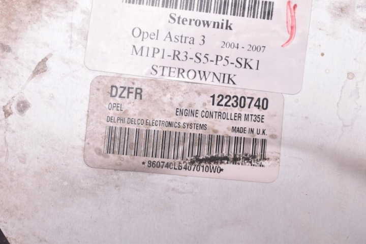 CONTRÔLEUR MOTEUR 12230740 DZFR OPEL ASTRA 3 III H 1.6 16V 105 KM 04-07