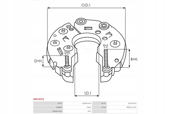 EJE DE DIODO GENERADOR FORD AS-PL 