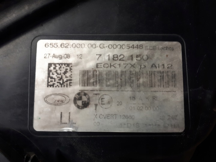 BMW 7 FO1 FO2 PHARE AVANT XÉNON 7182152 7182151
