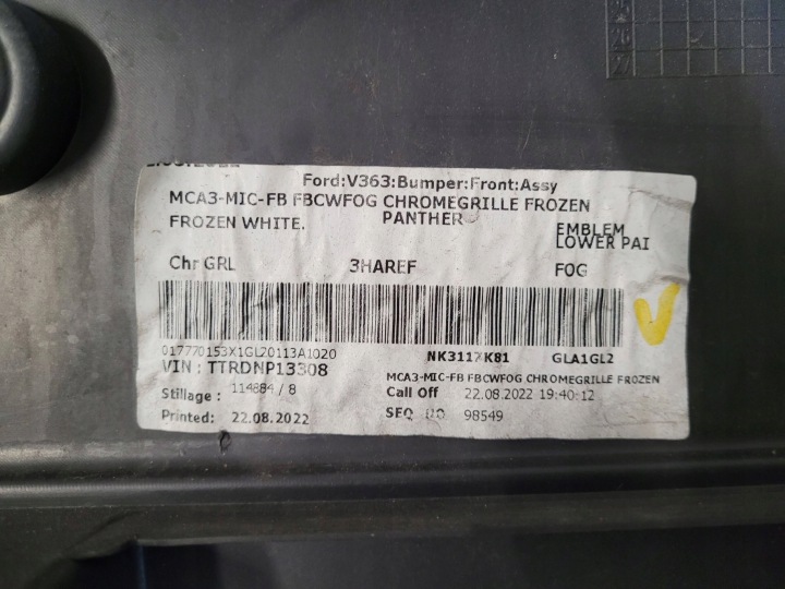 FORD TRANSIT MK8 VIII LIFT PARE-CHOCS AVANT AVANT PEINTURE KK31-R17757