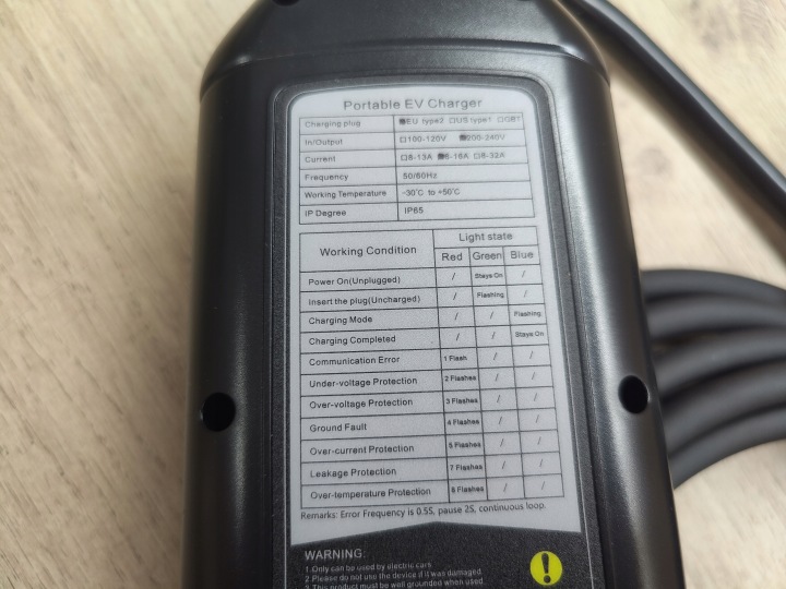 CHARGEUR 8-16A 230V TYPE 2 EV CHARGER EUROPE VERS RENAULT TESLA SMART VOLVO