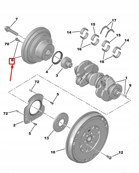 1623179280 OE OPEL KOLO POULIE ARBRE VILEBREQUIN ORIGINAL