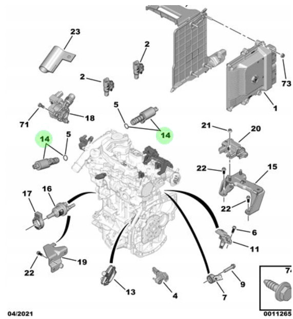 ÉLECTROVANNE ÉCHANGEABLE PHASE DISTRIBUTION CITROEN PEUGEOT OPEL 1.2VTI 9812046280