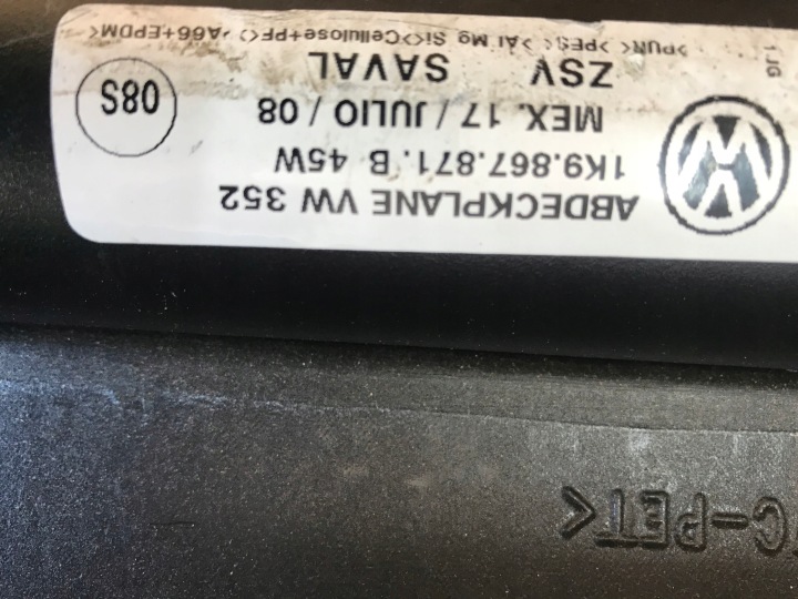STORE COUVERCLES DE COFFRE VOLKSWAGEN GOLF V 1K9867871