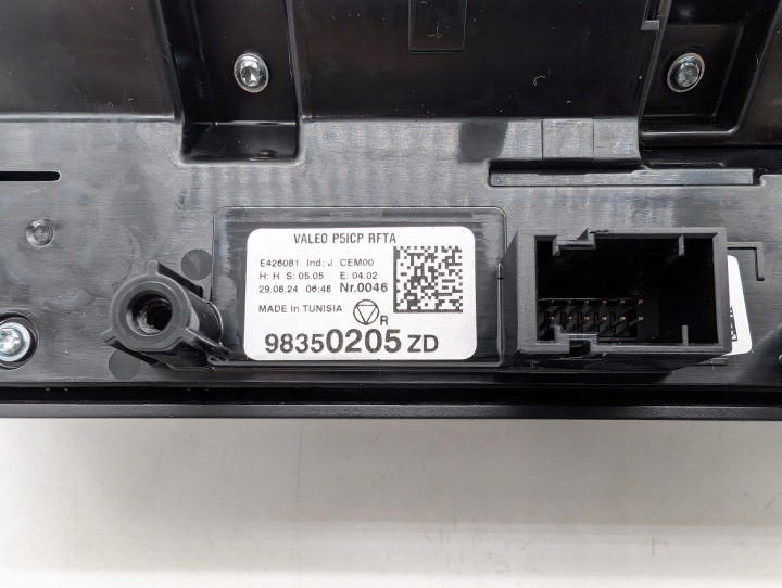 PEUGEOT 308 T10 MONITEUR ÉCRAN PANNEAU CONDUIT D'AIR 2024R 9837654780