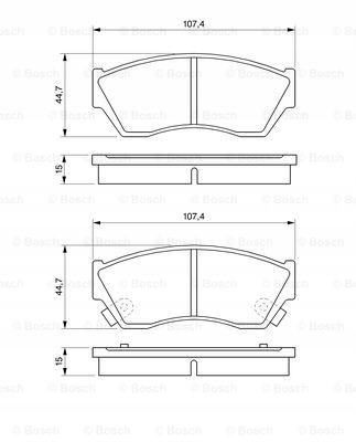 PADS HAM.SUZUKI SWIFT 89- FRONT /BOSCH photo 2 - milautoparts-fr.ukrlive.com