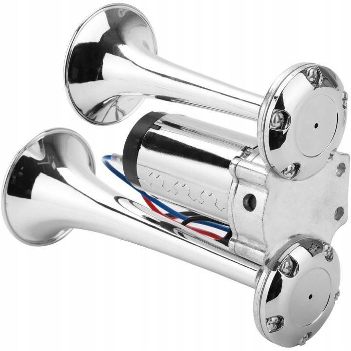 HAUT-PARLEUR KLAXON PNEUMATIQUE AVEC COMPRESSEUR AVERTISSEUR SONORE SIGNAL TROMPETTE 12 V