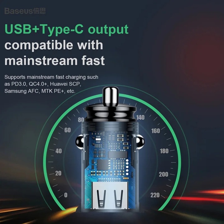 BASEUS 30W USB CAR CHARGER QUICK CHARGE 4.0 3.0 FCP SCP USB PD PARA XIAOMI 