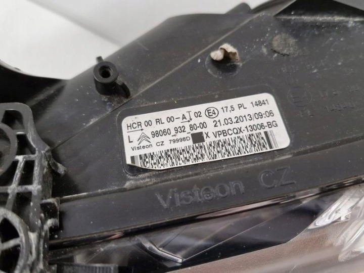 CITROEN DS5 PHARE AVANT GAUCHE LENTILLE 9806093280 UK