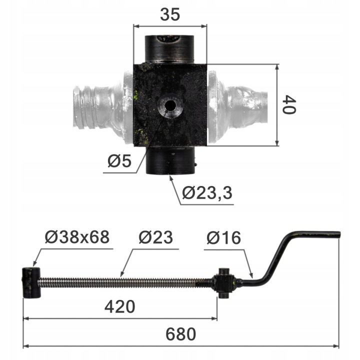 WRZECIONO COMPLET ROUES PLUGA GWINT-400MM 1023040500