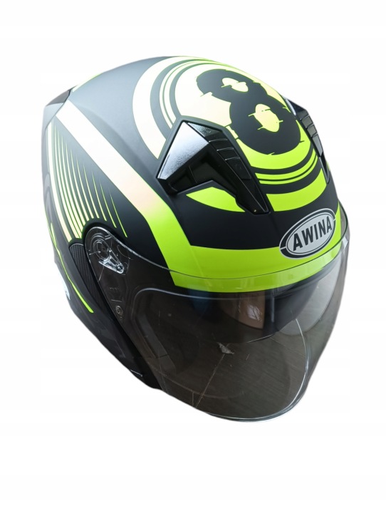 CASQUE OUVERT NOIR JAUNE POUSSOIR AWINA XL