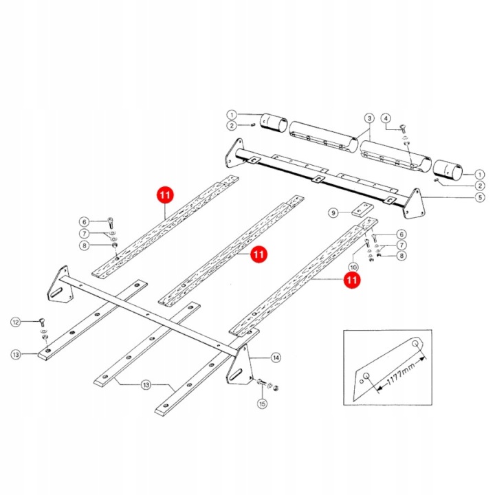 MOULURE EN BOIS ALIMENTEUR SKOSNEGO GARDZIALI CLAAS DOMINATOR 680103 100CM