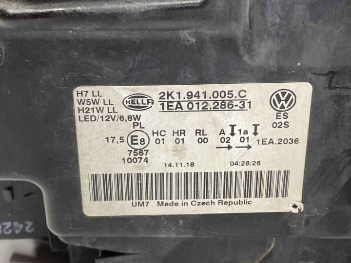 VW CADDY III LIFT PHARE ZW AVEC LED GAUCHE AVANT 2K1941005C