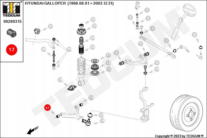 BLOQUE SILENCIOSO WAH. MITSUBISHI P. L200 87- 02 4WD PARTE INFERIOR 