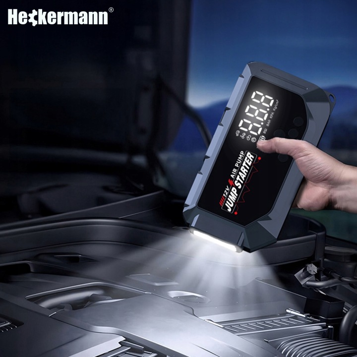 DISPOSITIF DÉMARRAGE BOOSTER JUMP DÉMARREUR 18000 MAH COMPRESSEUR 150PSI 2 EN 1
