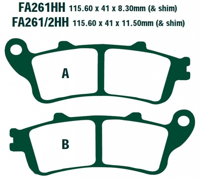 ZAPATAS EBC HONDA GL 1800 GOLDWING XL 1000 V VARADERO VFR 800 A NT 700 PARTE DELANTERA 