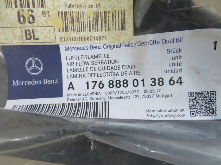 MERCEDES A CLASSE W176 PROTECTION GUIDE D'AIR A1768880138
