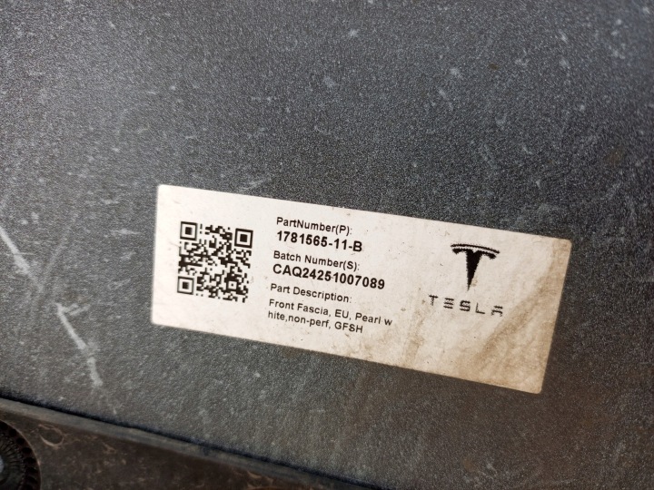 TESLA MODÈLE 3 LIFT HIGHLAND 23- PARE-CHOCS AVANT AVANT 1781565-11-B
