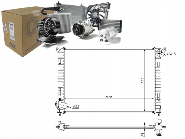 NIS69703A RADIATEUR MOTEUR MINI (R50, R53), (R52)