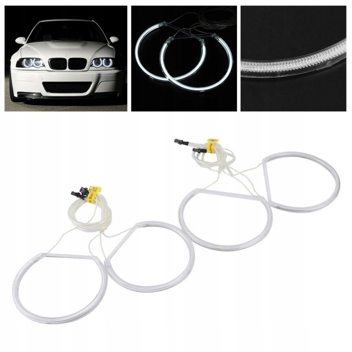 SEGMENTS CCFL BMW ROULEMENT EYES BMW E46 YEUX ANIOLA 2 CV 131MM 146MM BLANC