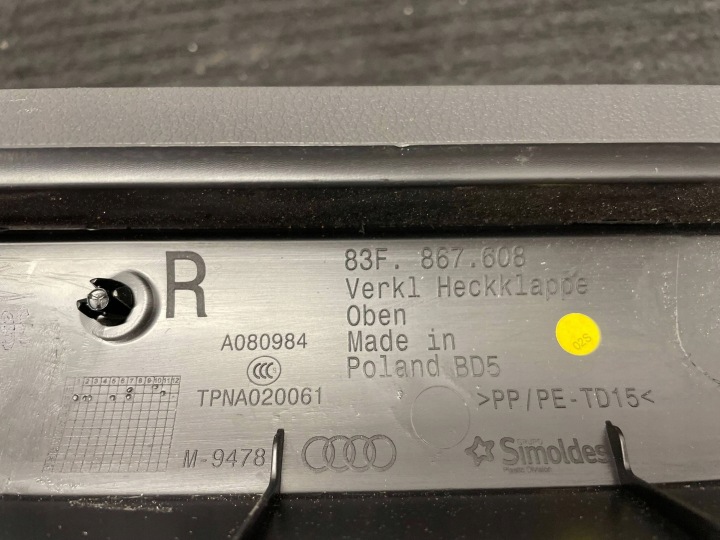 2019 AUDI Q3 F3 GARNITURE COUVERCLES DE COFFRE COUVERCLES DE COFFRE 83F867608