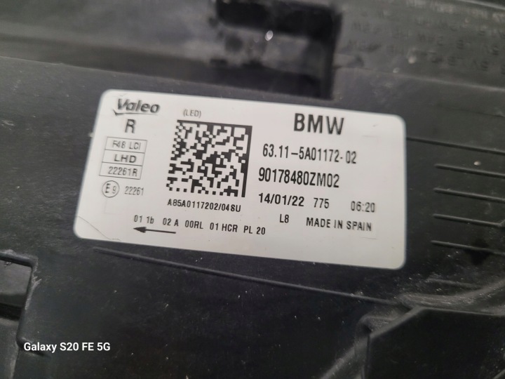 BMW X1 F48 LIFT 19- PHARE DROITE AVANT AVANT COMPLET LED 63.11-5A01172-02