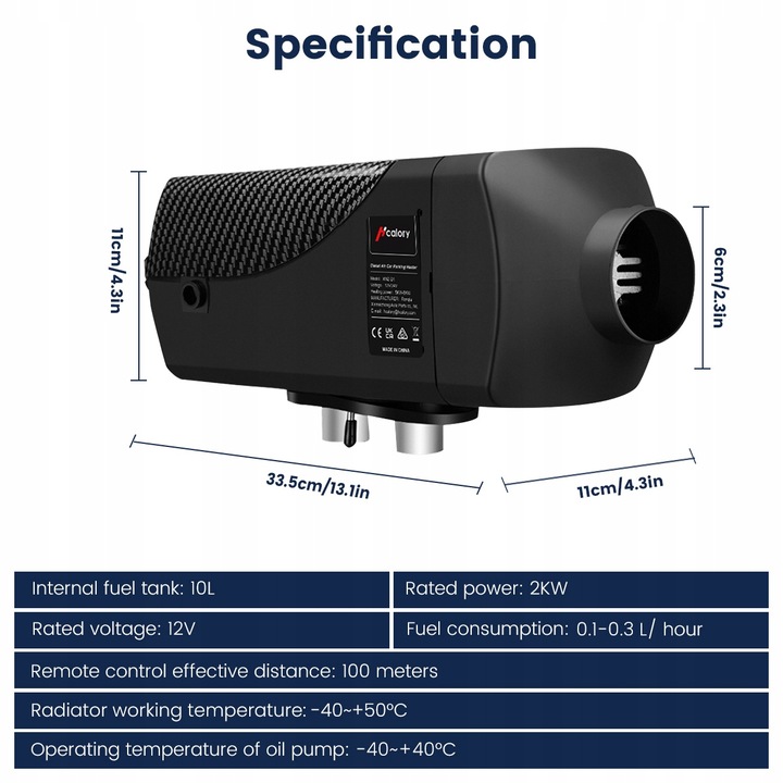 CALEFACCIÓN POSTOJOWE CALENTADOR 2KW 12V DIESEL 