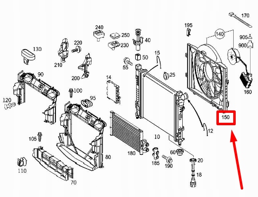 MERCEDES-BENZ C W203 VENTILATEUR RADIATEUR A2035050255 ORIGINAL