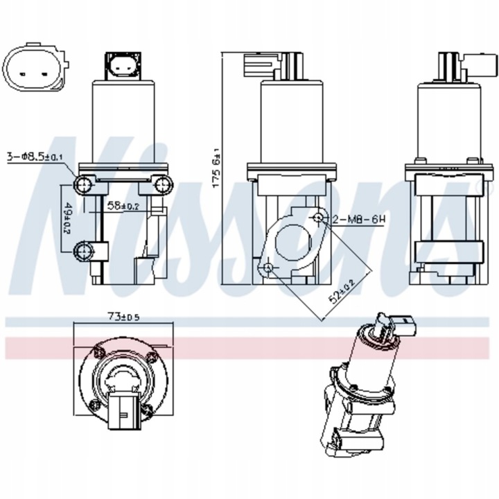 NISSENS VANNE EGR ALFA ROMEO MITO FIAT 500 500 C BRAVA BRAVO I DOBLO