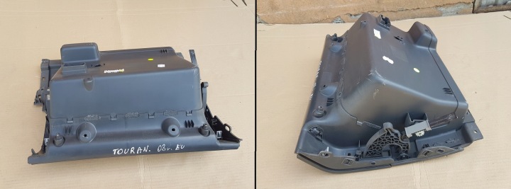 BOÎTE À GANTS DROIT PASSAGER VW TOURAN I 03-15 EN BON ÉTAT FONCTIONNEL COMPLET NOIR