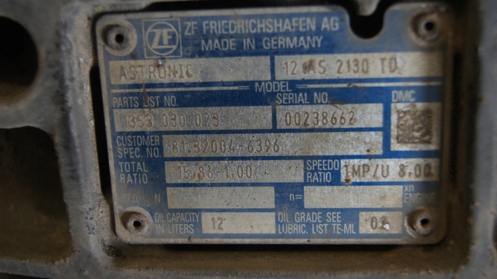 BOÎTE DE VITESSES 12AS2130 TD MAN TGX TGA TGS