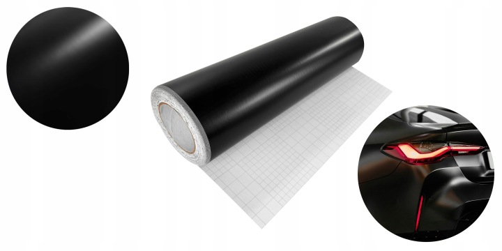 FILM TUNING TERMOPLASTYCZNA NOIRE MAT VERS OKLEJANIA VOITURE 50X200CM
