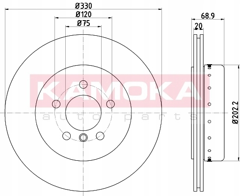 DISCOS ZAPATAS PARTE DELANTERA KAMOKA BMW 5 TOURING 