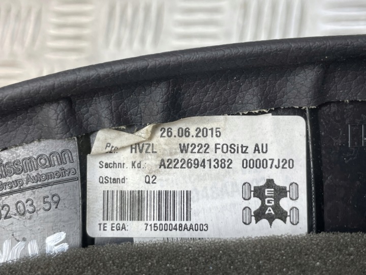 MERCEDES W222 MOULURE DÉCORATIVE CHÂSSIS BRODERIE GAUCHE ARRIÈRE A2226941382