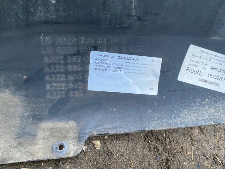 MERCEDES AVEC CLASSE 222 PARE-CHOCS ARRIÈRE 2228800049 ORIGINAL
