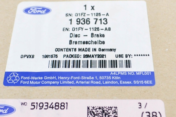 FORD FOCUS C346 MK3 AVANT DISQUE DE FREIN G1FY-1125-AB NEUF ORIGINALE