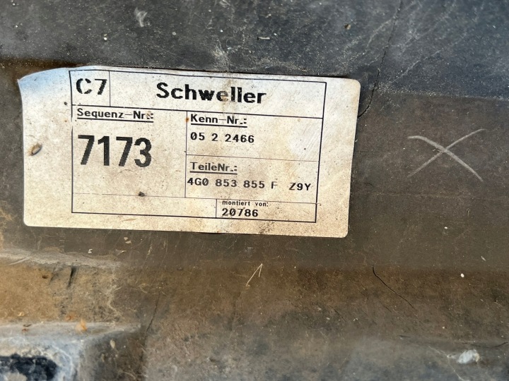REVÊTEMENT MOULURE SEUIL GAUCHE AUDI S6 A6 C7 S-LINE 4G0853855F