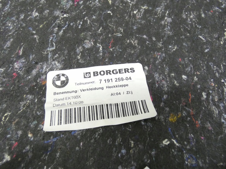 BMW Z4 E89 CHÂSSIS COUVERCLES COUVERCLES DE COFFRE GARNITURE ARRIÈRE COUVERCLES DE COFFRE 7191259