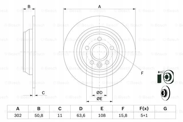 BOSCH 0 986 479 B94 DISCO DE FRENADO 